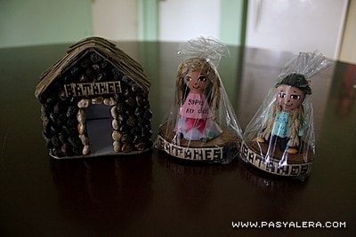 A Stone House, an Ivatan Girl and an Ivatan Boy Statuettes