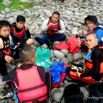 The guides having lunch