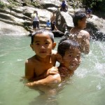 Kids swimming at Bomod-Ok Falls